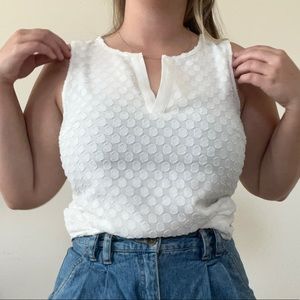 Market & Spruce White Textured Tanktop